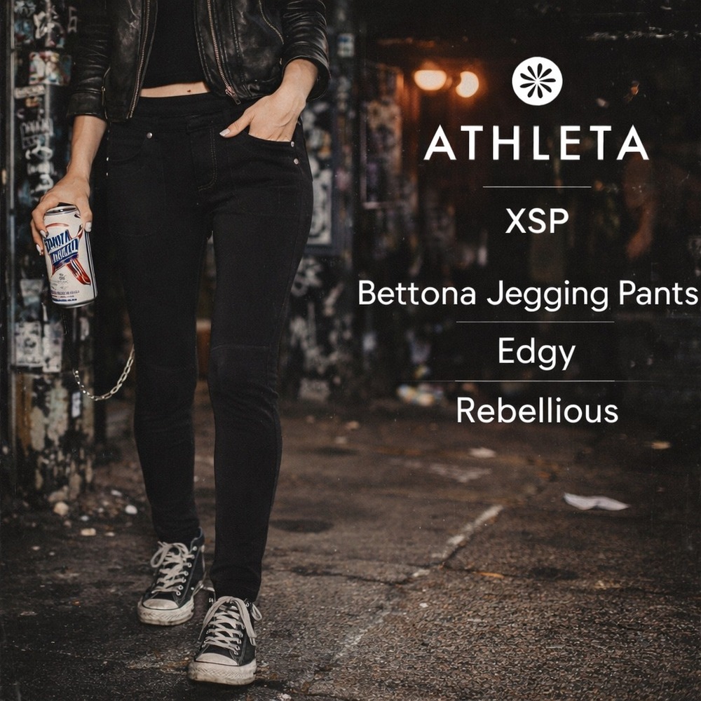 Athleta Bettona Skinny Pants Women XSP Black‎ Pull-On Jegging Goth Indie Sleaze